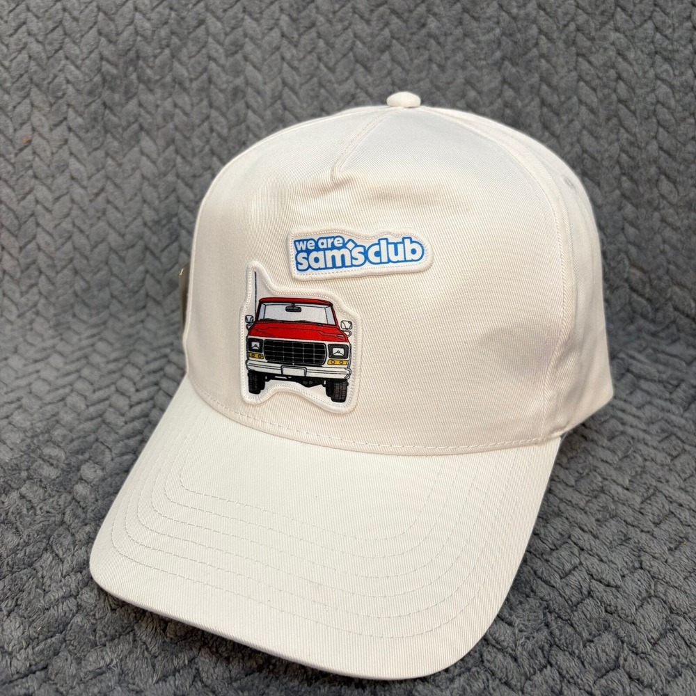 Sam's Club Creator Red Truck Patch Snapback OS White Enamel Pin Hat